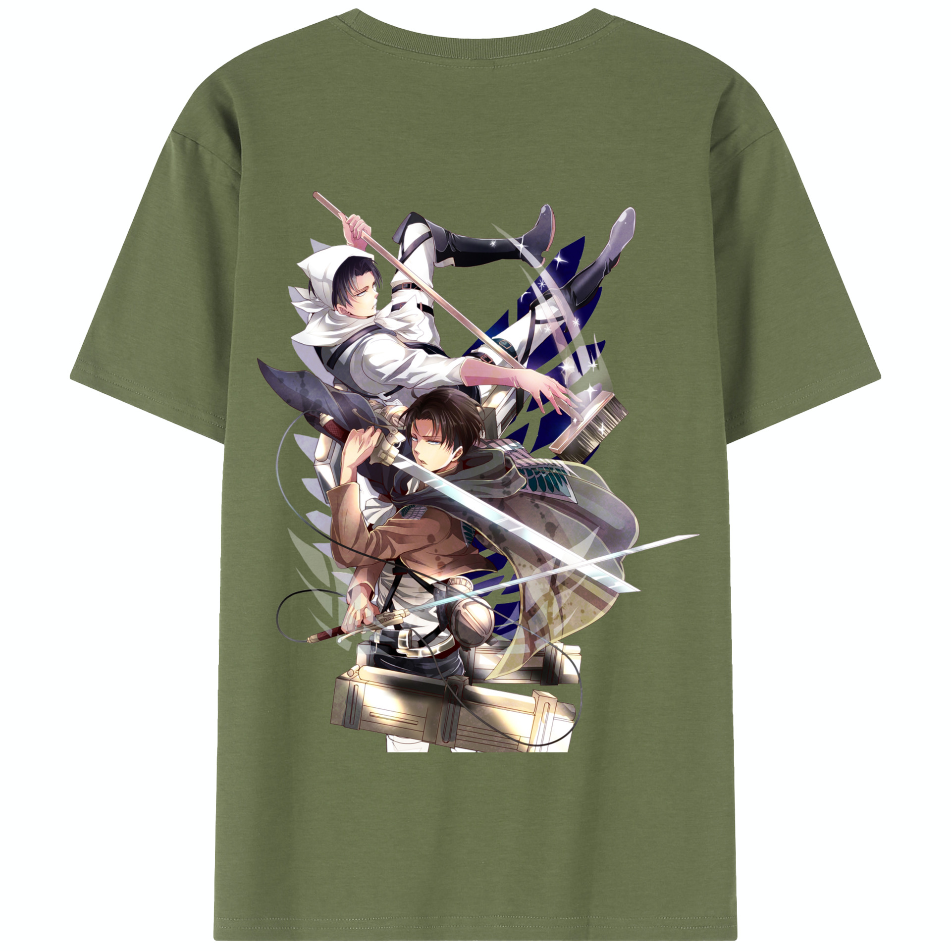（画像用） 進撃の巨人 リヴァイ·アッカーマン Attack on Titan Levi Ackerman 綿100％半袖Tシャツ（背面プリント）
